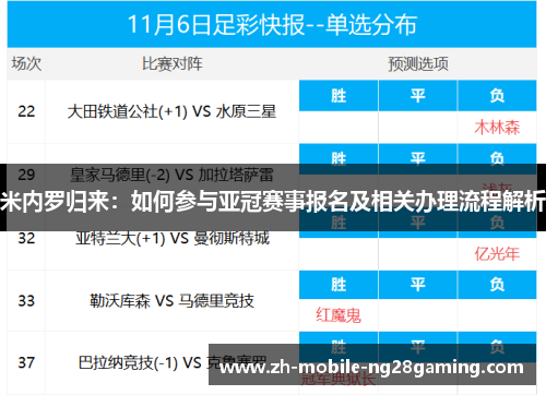 米内罗归来：如何参与亚冠赛事报名及相关办理流程解析